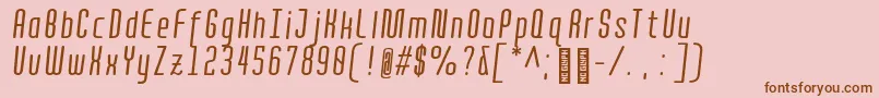 QuotaRegularitaliccond. Font – Brown Fonts on Pink Background