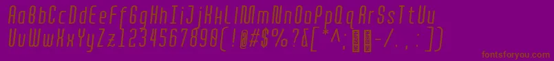 QuotaRegularitaliccond. Font – Brown Fonts on Purple Background
