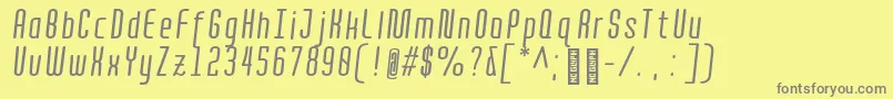 QuotaRegularitaliccond. Font – Gray Fonts on Yellow Background