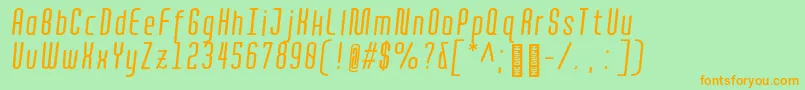 QuotaRegularitaliccond. Font – Orange Fonts on Green Background