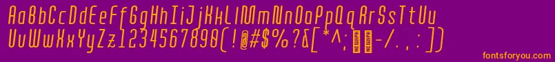 Шрифт QuotaRegularitaliccond. – оранжевые шрифты на фиолетовом фоне