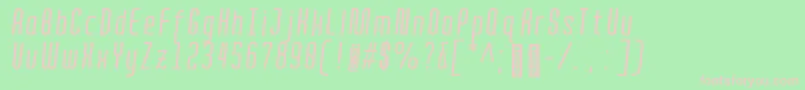 QuotaRegularitaliccond. Font – Pink Fonts on Green Background