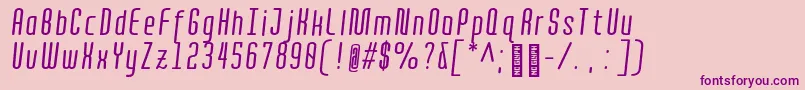 QuotaRegularitaliccond.-fontti – violetit fontit vaaleanpunaisella taustalla