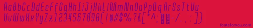 QuotaRegularitaliccond. Font – Purple Fonts on Red Background