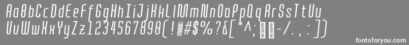 QuotaRegularitaliccond. Font – White Fonts on Gray Background