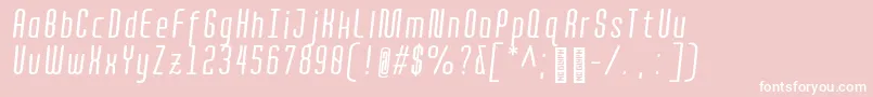 QuotaRegularitaliccond. Font – White Fonts on Pink Background