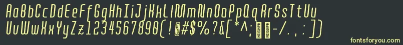QuotaRegularitaliccond. Font – Yellow Fonts on Black Background