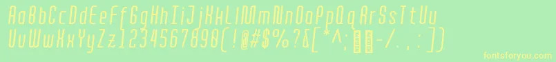 QuotaRegularitaliccond. Font – Yellow Fonts on Green Background