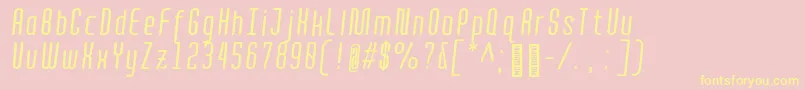 QuotaRegularitaliccond. Font – Yellow Fonts on Pink Background