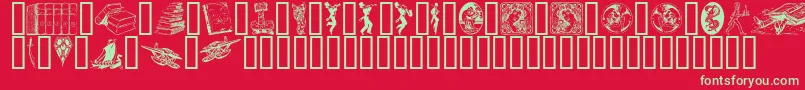 Listnd Font – Green Fonts on Red Background