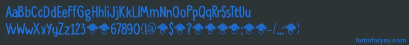 DkToadstool Font – Blue Fonts on Black Background