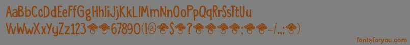 Шрифт DkToadstool – коричневые шрифты на сером фоне