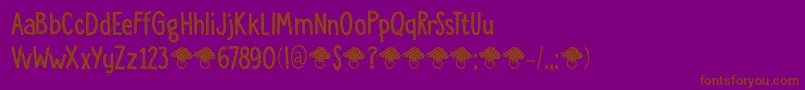DkToadstool Font – Brown Fonts on Purple Background
