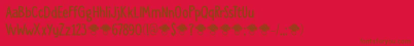 DkToadstool Font – Brown Fonts on Red Background