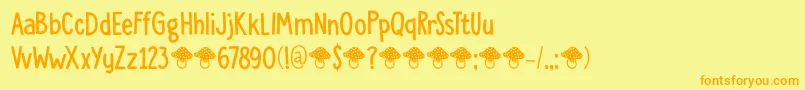 DkToadstool Font – Orange Fonts on Yellow Background