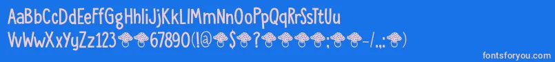 DkToadstool Font – Pink Fonts on Blue Background