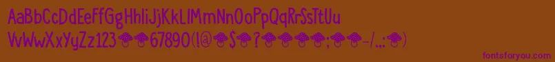 DkToadstool Font – Purple Fonts on Brown Background