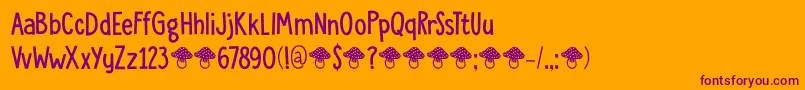 DkToadstool Font – Purple Fonts on Orange Background