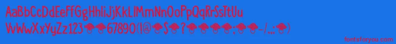 DkToadstool Font – Red Fonts on Blue Background
