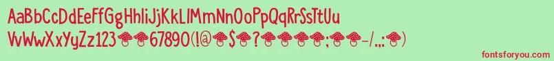 DkToadstool Font – Red Fonts on Green Background
