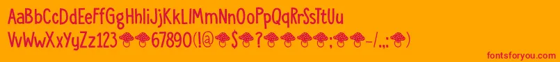 DkToadstool Font – Red Fonts on Orange Background