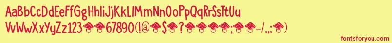 DkToadstool Font – Red Fonts on Yellow Background