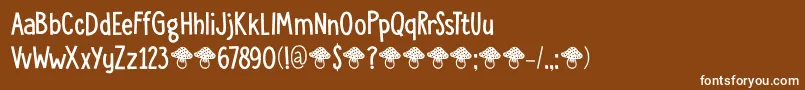 DkToadstool Font – White Fonts on Brown Background