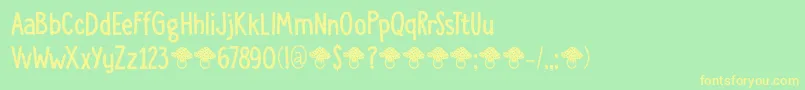 DkToadstool Font – Yellow Fonts on Green Background