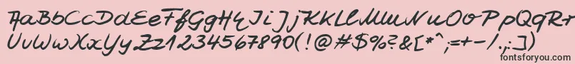 フォントHwJesco7Db – ピンクの背景に黒い文字
