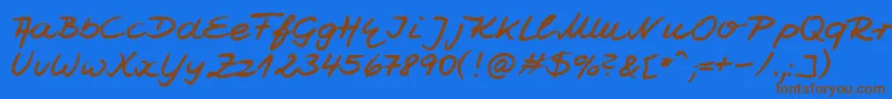 HwJesco7Db Font – Brown Fonts on Blue Background