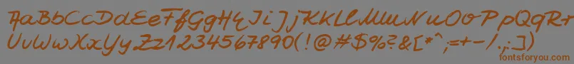 HwJesco7Db Font – Brown Fonts on Gray Background