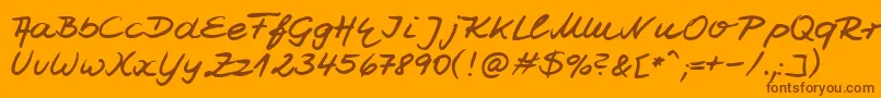 HwJesco7Db Font – Brown Fonts on Orange Background