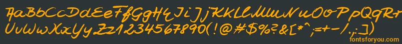 HwJesco7Db Font – Orange Fonts on Black Background