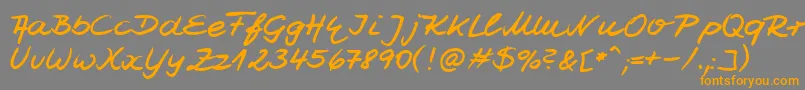HwJesco7Db Font – Orange Fonts on Gray Background
