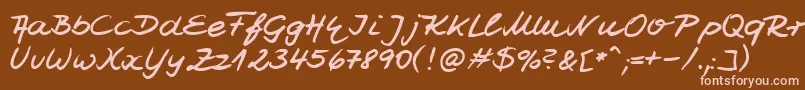 HwJesco7Db Font – Pink Fonts on Brown Background