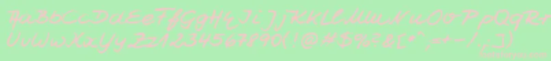 フォントHwJesco7Db – 緑の背景にピンクのフォント