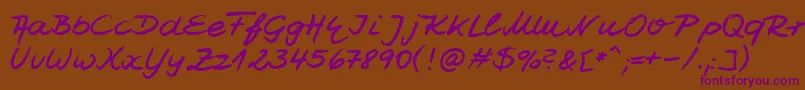 HwJesco7Db Font – Purple Fonts on Brown Background