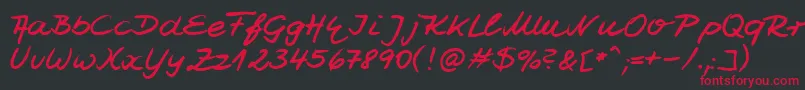 HwJesco7Db Font – Red Fonts on Black Background
