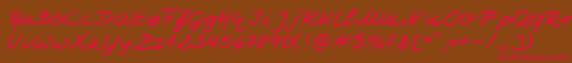 HwJesco7Db-Schriftart – Rote Schriften auf braunem Hintergrund
