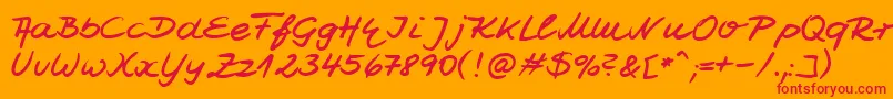 HwJesco7Db Font – Red Fonts on Orange Background