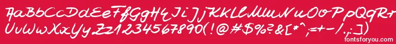 フォントHwJesco7Db – 赤い背景に白い文字