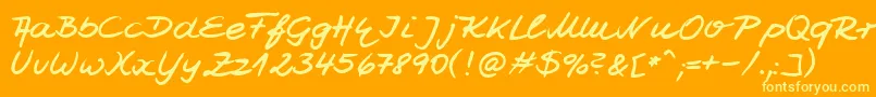 HwJesco7Db Font – Yellow Fonts on Orange Background