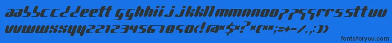 Pggene ffy Font – Black Fonts on Blue Background