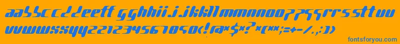 フォントPggene ffy – オレンジの背景に青い文字