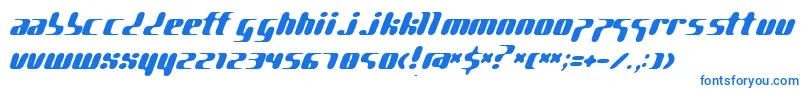 フォントPggene ffy – 白い背景に青い文字