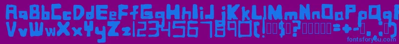 SquaredbasicRegular Font – Blue Fonts on Purple Background