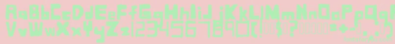 SquaredbasicRegular-Schriftart – Grüne Schriften auf rosa Hintergrund