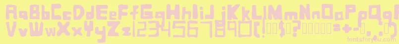 SquaredbasicRegular Font – Pink Fonts on Yellow Background