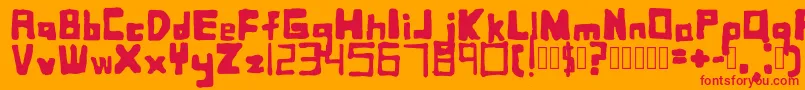 Шрифт SquaredbasicRegular – красные шрифты на оранжевом фоне