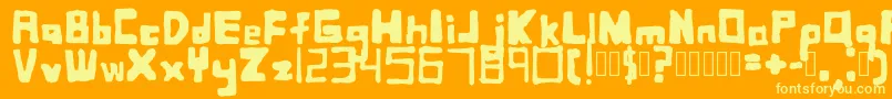 SquaredbasicRegular Font – Yellow Fonts on Orange Background